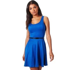boohoo blue skater dress size 6 small nwt mini